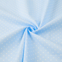 D107- White dot  in blue pique printing 4.0 fabric