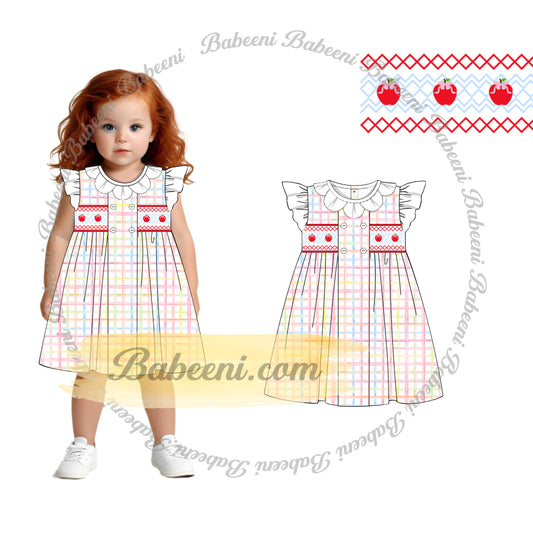 Floral Smocked Ruffle-Neck Dress - DR4236