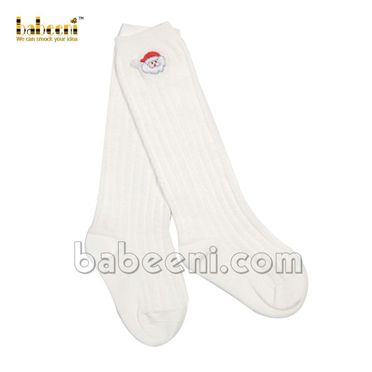 Santa embroidery baby sock - HS 29