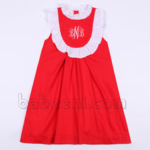 Red monogram dress for little girl - DR 2633