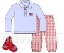 Red Flag Crochet Outfit  for Little Boy - CR 16