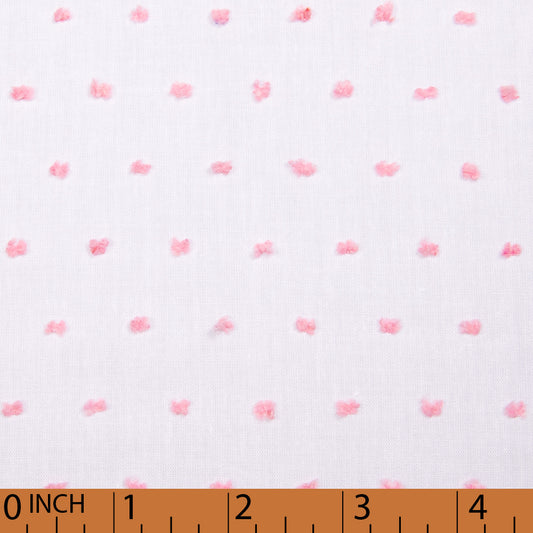 O12.0 - white with pink swiss dot