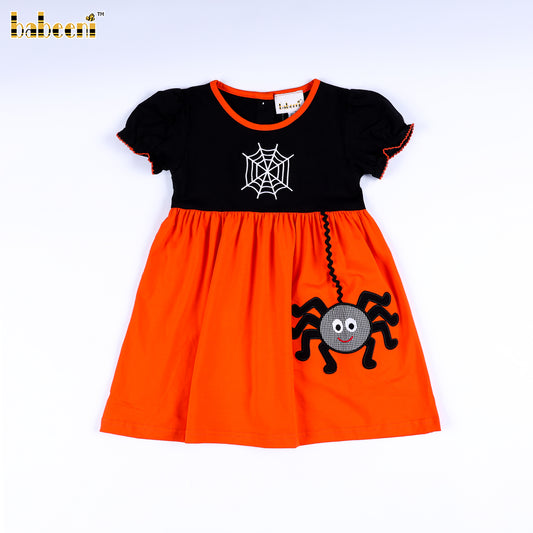DR4669 - Spider applique baby dress for little girls