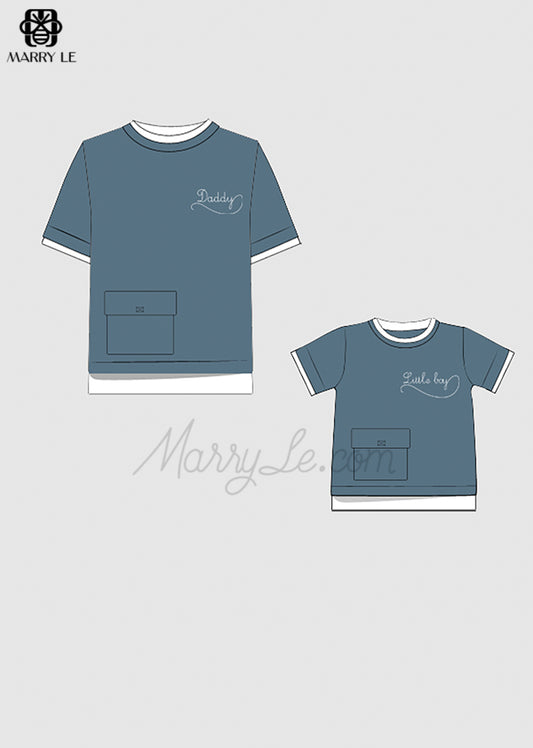 LETTER MONOGRAM DADDY AND BOY SHIRT - MD403