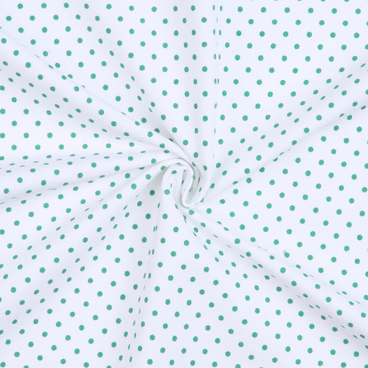 K106- White with tiny green dot knit