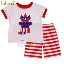 Patriotic applique outfit for boy - BC 700