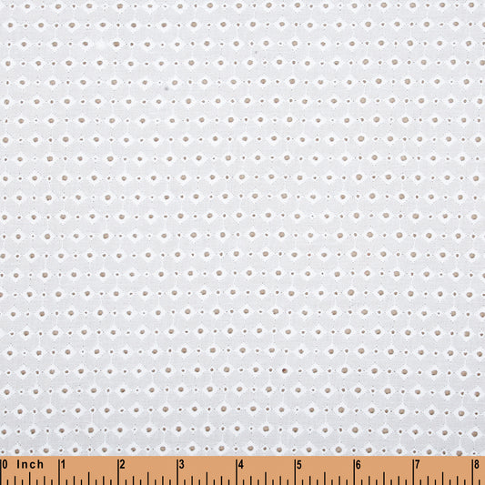 LE08- Diamond white Embroidery fabric