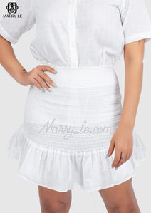 WHITE LINEN PENCIL SKIRT FOR WOMEN - MD307