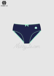 SEASHELL EMBROIDERY NAVY WOMEN UNDERWEAR - MD296