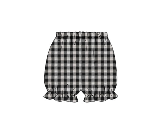 O20- Black check linen fabric