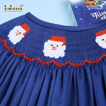 Santa smocked bishop dress - DR 2916