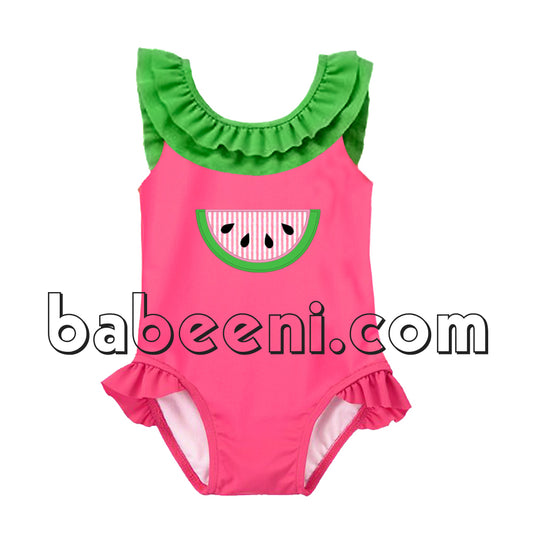 Beautiful watermelon applique swimsuit for girls - SW 314