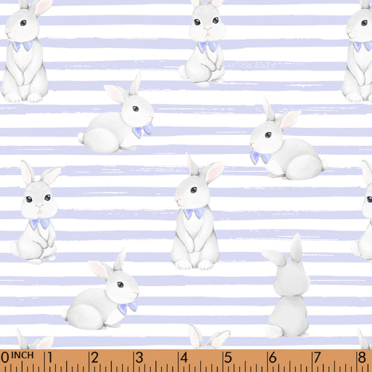 K269- Classy rabbit in blue stripe printing 4.0