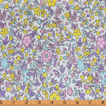 K95- Lavender, pink yellow floral printed knit