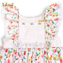 Fancy flower embroidery dress for little girl - DR 3010