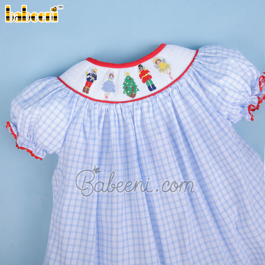 Christmas patterns smocked bishop dress – DR 3470