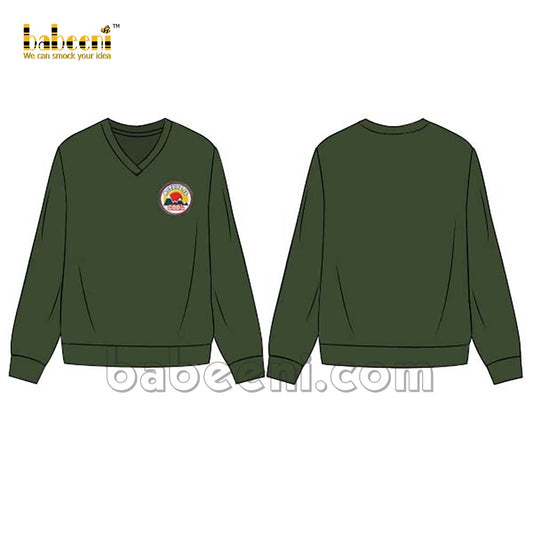 Boy green two yarn knit shirt - TB 01