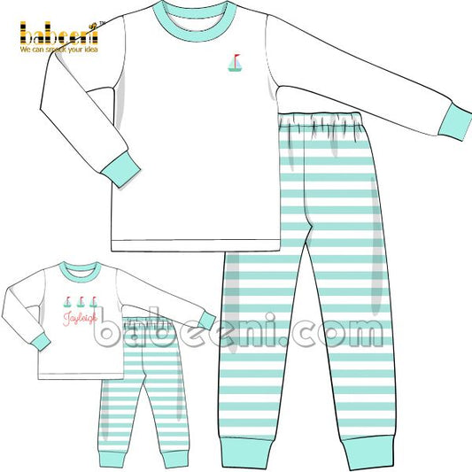 Nice daddy and little boy boat clothing set - DM 06