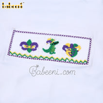 Mardi Gras hand smocked boy set - BC966