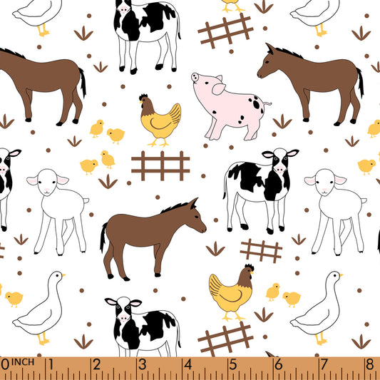 K348- farm animals knit printing 4.0