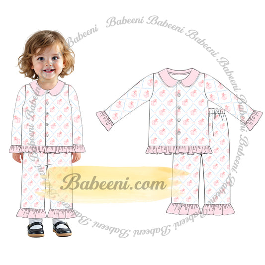 Girls’ Printed Pajama Set – DR4384