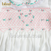 Heart geometric smocking set for little girl - DR 3070