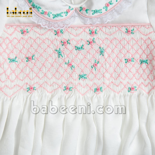 Heart geometric smocking set for little girl - DR 3070