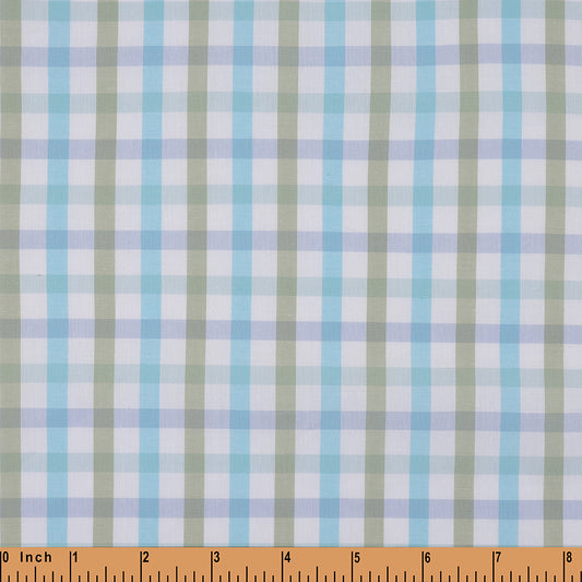 IB721 -Blue and aqua foam plaid fabric