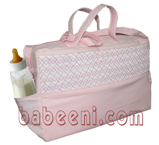 Pink smocked suitcase for kids - ES 001