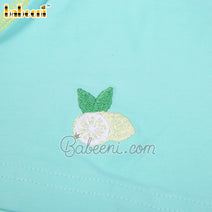 Lemon embroidery mint underwear for little boys - UB 09