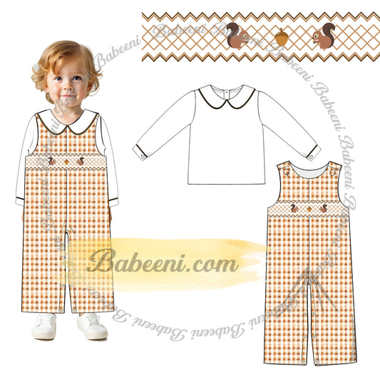 Hand-Smocked Baby Girl Overall Set – BC1365