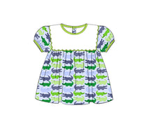 Alligators printed girl dress for baby girls - DR 2821