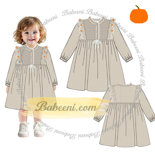 Hand-Smocked Long-Sleeve Baby Girl Dress – DR4385