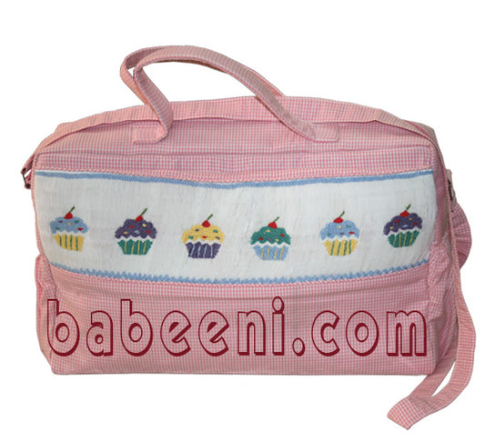 Lovely cup cake baby smocked handbag - ES 007