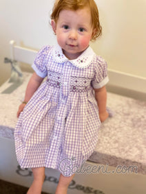 Geometric smocked dress