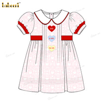 Girl Applique Three Hearts Dress - DR3855