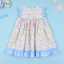 Floral Dress With Blue Accents For Girl - DR3773