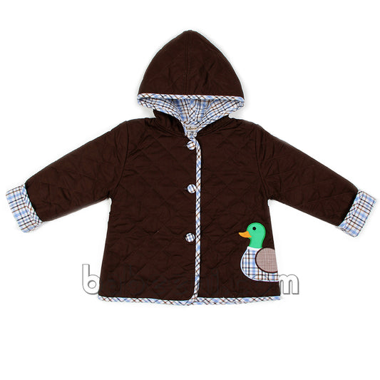 Brown Quilted Duck Coat - QC 65