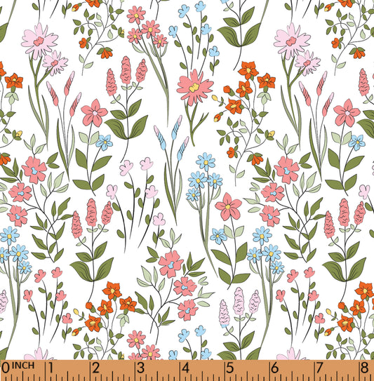 PP09 - coral blue wild floral fabric printing 4.0