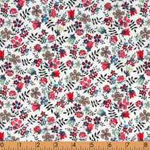 F29- White with roses floral fabric