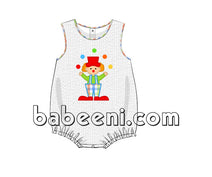 Clown appliqued bubble for boy - BC 773