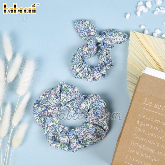 Blue flower printed baby scrunchies – HB 119