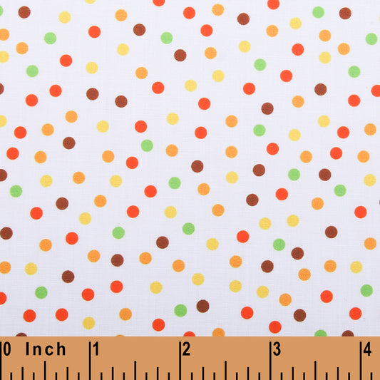 F156- multi Thanksgiving color dot woven printing 4.0