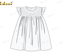 Honeycomb Smocking Dress In White For Girl - DR3575