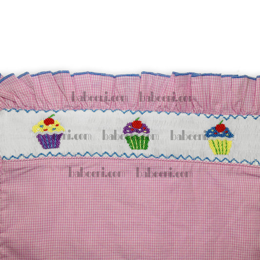 Cute cupcake smocked sheet set for baby - SS 008