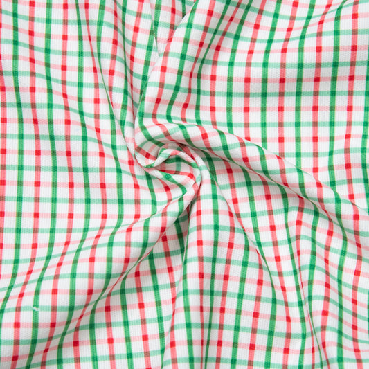 N36- Red, green windowpane corduroy printed 4.0