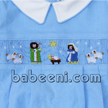 Nice Christmas smocked boy bubble - BC 627