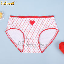 Heart embroidery red dot underwear - UG 08