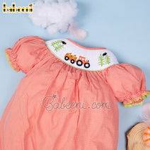 Truck hand smocked baby bubble  – DR 3458