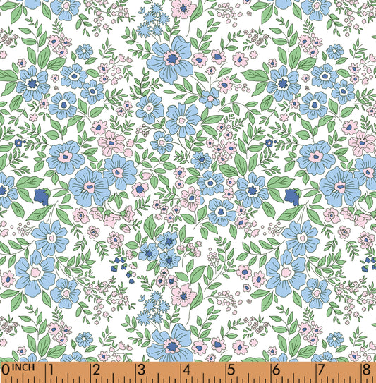 PP04- blue, pink floral printing 4.0